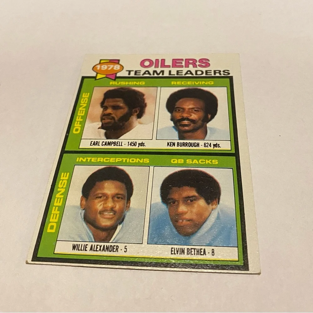 Earl Campbell Oilers 1978 Team Leaders 1979 Topps Football card Vintage